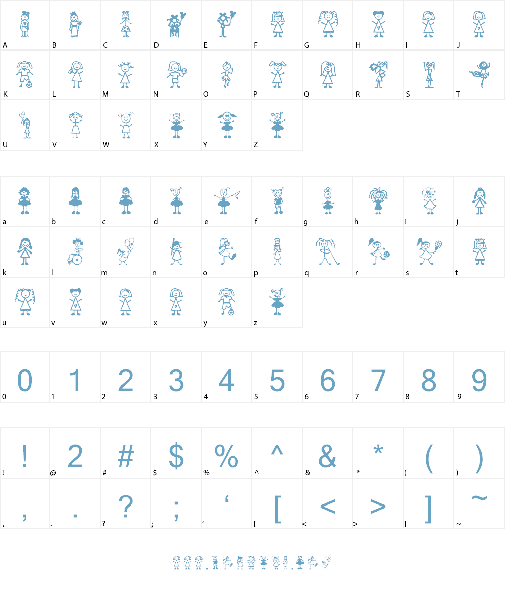 Girl Characters Font Character